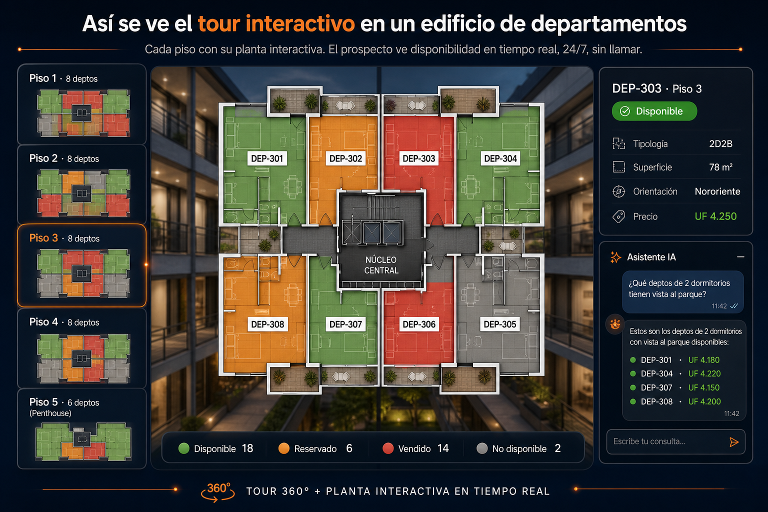 Visualización referencial de edificios en MapaVivo